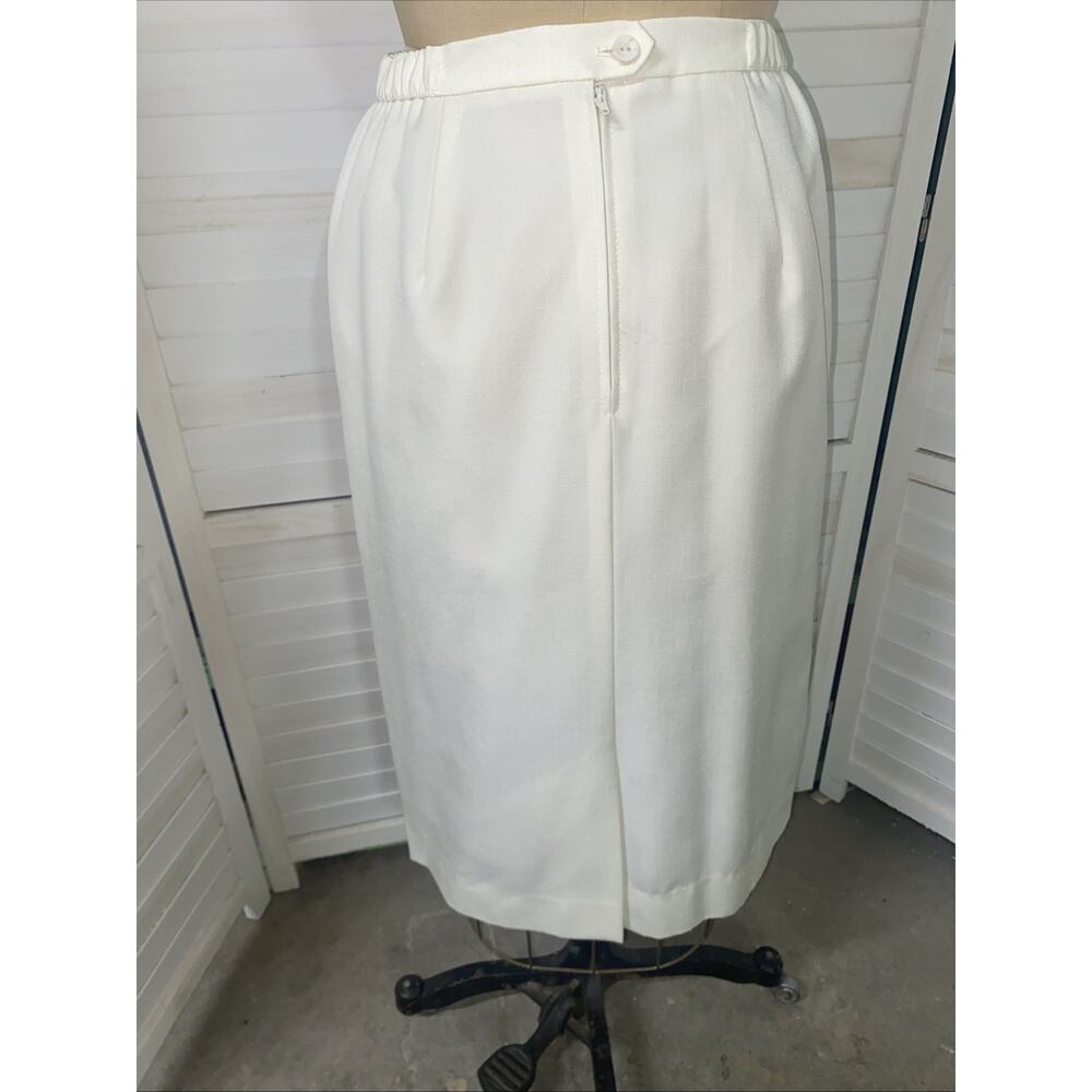 90s VTG Che Studio Woman's 2 pc Lined Embroidery Cream Suit Skirt/Jacket M/L - Picture 10 of 13